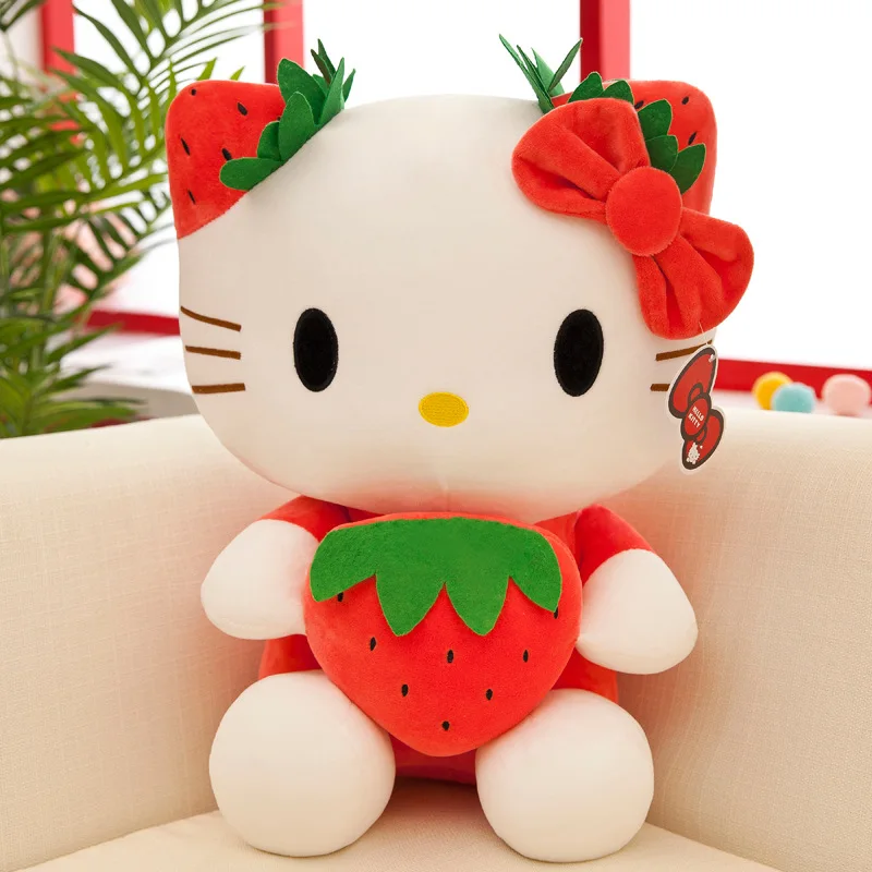 Strawberry Hello Kitty Plush Doll Cartoon Doll 35CM