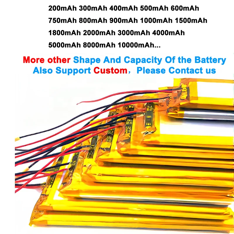 High Capacity Li-Ion Polymer Battery 803450 454854 584250 604050 505050 Li Ion Lipo Battery High Quality 3.7v 1200mah 1500m