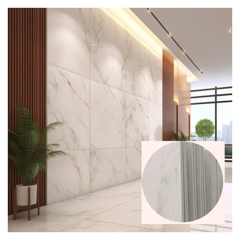 Interior Decor Bamboo Wood Fiber Wall Paneling Board Wpc Marble Sheet