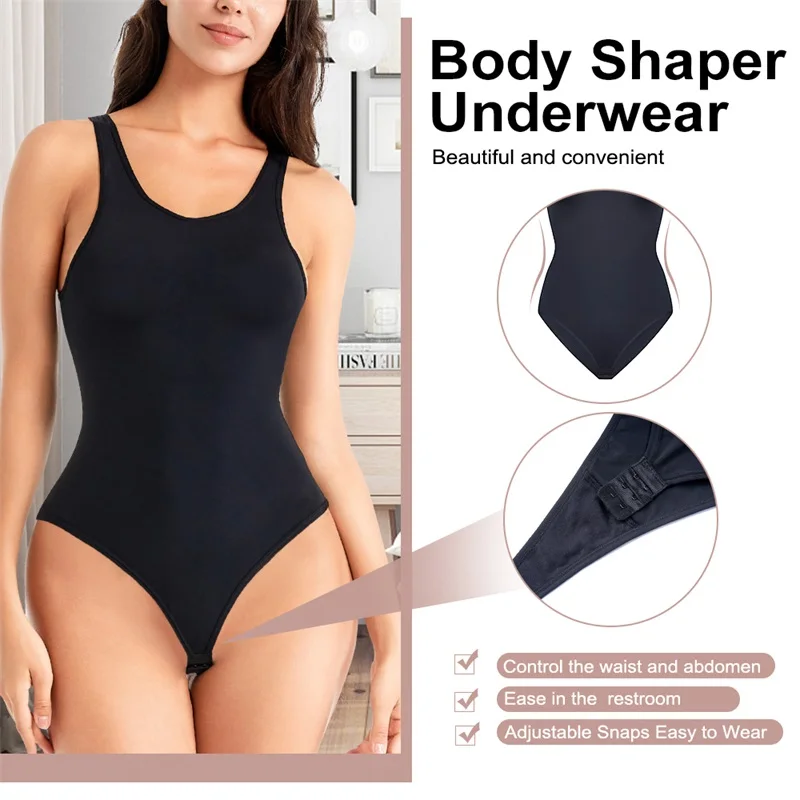 Hot Sale Plus Size Women Tummy Control Slim Body Seamless Panty Shapwear Thong Bodysuit High Waist Trainer Shaper