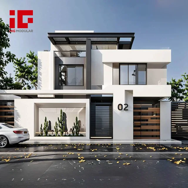 Customized High Quality Luxury Modern Residential Houses Home Frame Structure Prefabricated Light Gauge Prefab Steel Villa