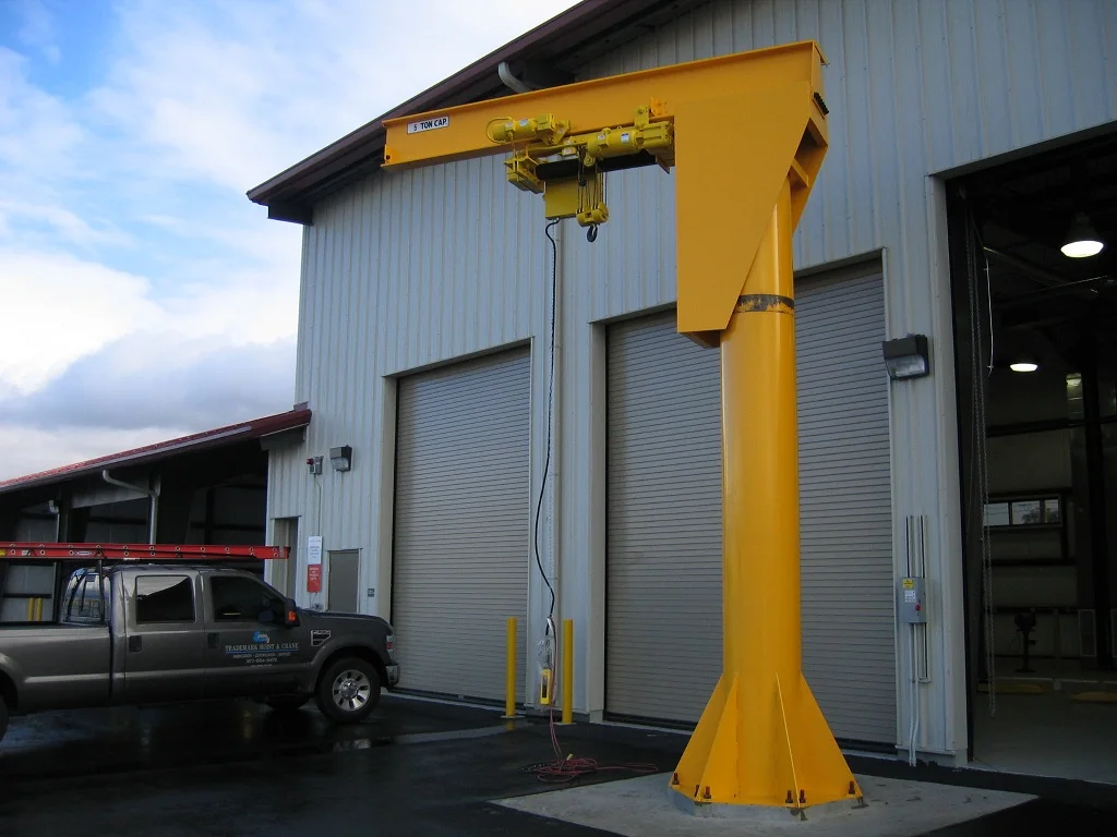 High quality 500kg 1 ton 2 ton 3 ton 5 ton 10 ton column portable workshop floor cantilever arm jib crane with hoist for sale