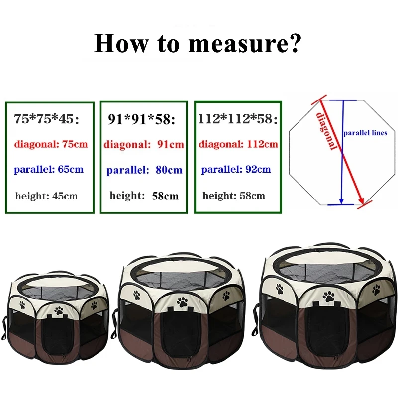 Portable Folding Pet Tent Dog House Octagonal Cage For Cat Tent Playpen Puppy Kennel Easy Operation Fence Outdoor Big Dogs House factory