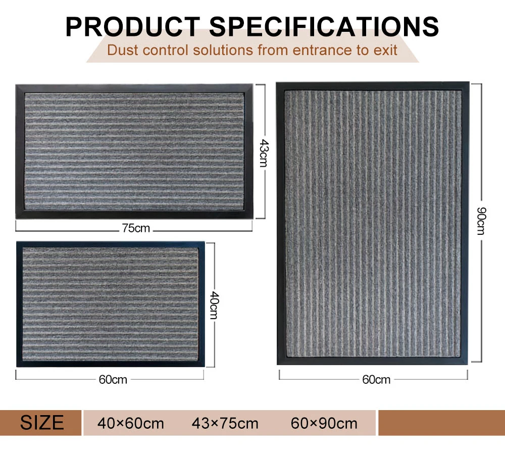 Custom Outdoor Industrial Doormat Rubber Mats Flooring Wholesale Plain Ribs Door Mats(图5)