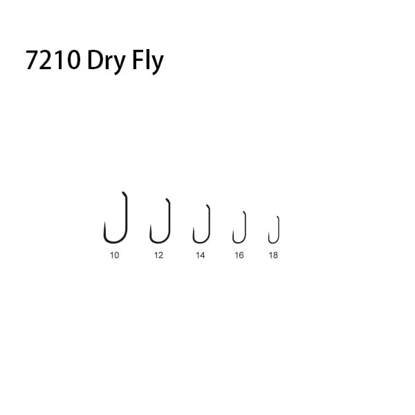 7210 Dry Fly Hook Dowe Eye Standard Wire Standard Length Fly Fishing Hook Carbon Steel Fly