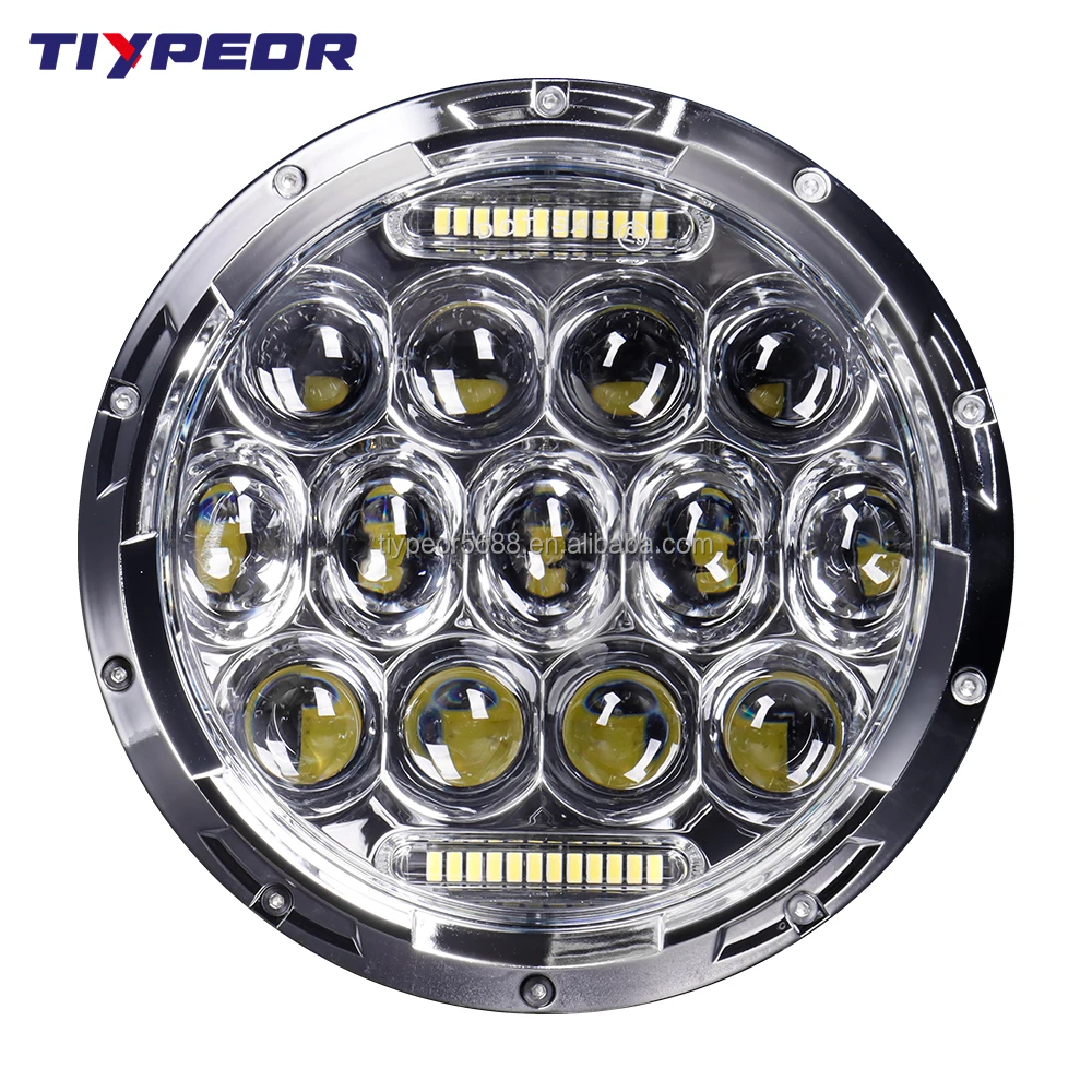 product tiypeor jk headlight chrome led headlight with drl high low beam 7 inch led headlight for jeep wrangler jk tj lj-2
