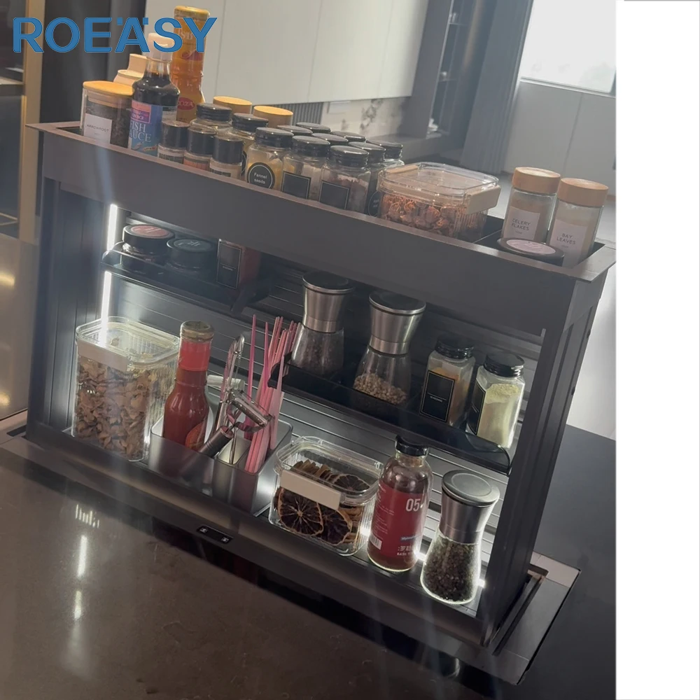 Smart Kitchen Storage ROEASY Intelligent Lift down Basket