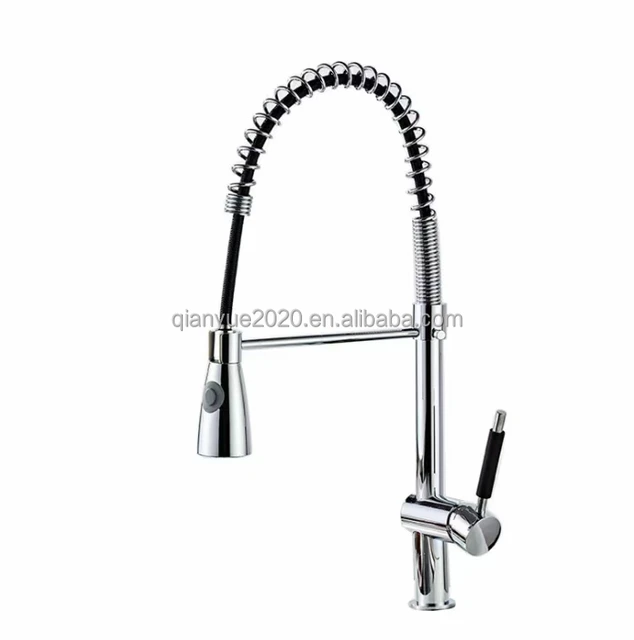 Hot sell Modern Style Kitchen mixer Spring Hot and cold  tap Chrome Copper kitchen faucet