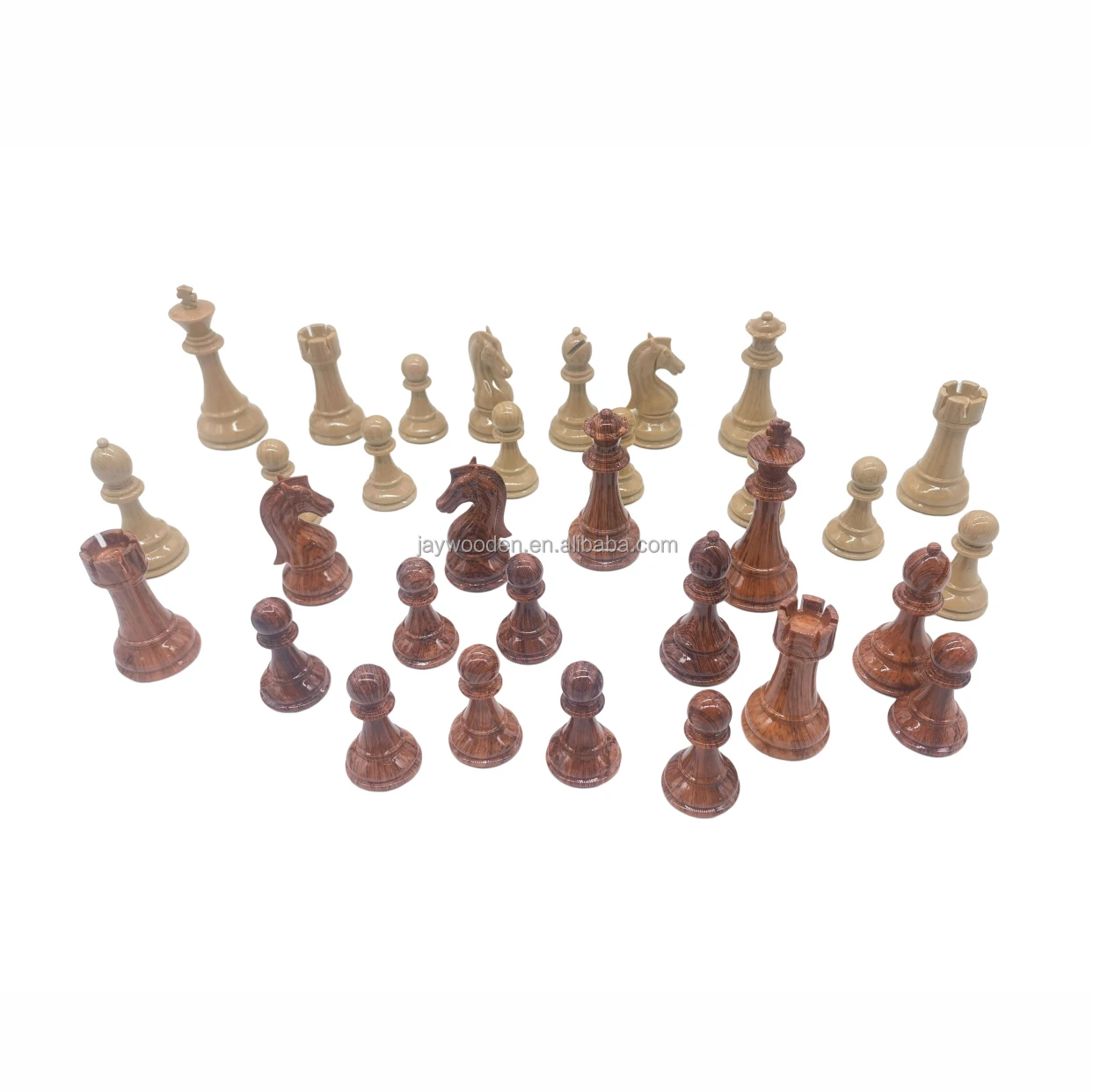 Factory Suppliers Pawn Custom Chess Pieces Portable Different Dimensions of Wooden Chess Board Table Games Set