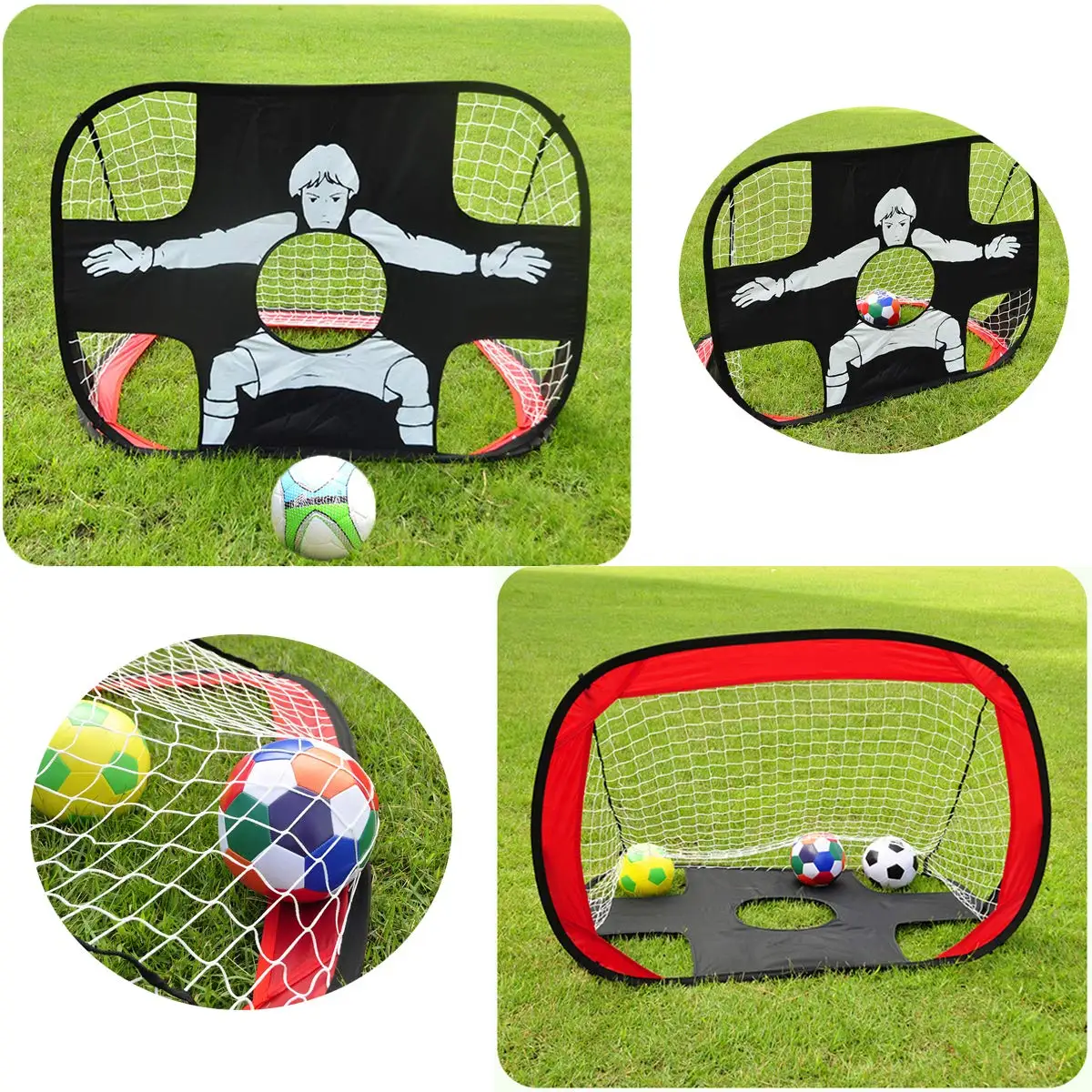 Customized Foldable  Football Soccer goal with Shooting Target for Children