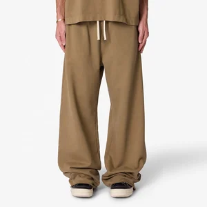 High Quality 100% Cotton Oversized Fit Sweat Pants Men Baggy Wide Leg 500 Gsm Heavy Weight Streetwear Sweatpants