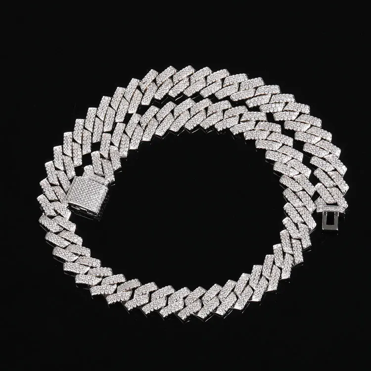 13mm Hip Hop Cadena Men Iced Out Cuban Link Chain Gold