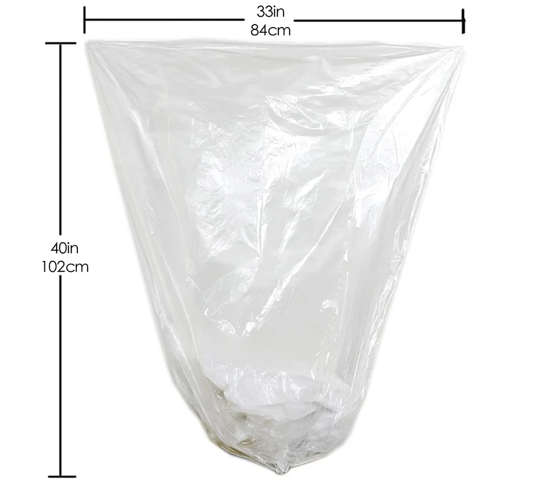 33gallon Large Trash Bags Clear Plastic Garbage Bag Can Liner Recycling