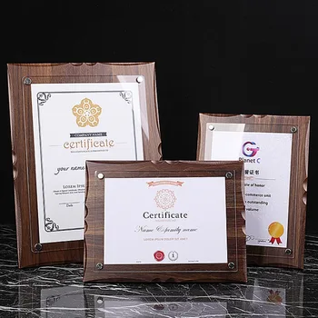 11X14 A3 A4 Custom Plexiglass Awards Frame Screw Down Holds Certificate Plaque Certificates Wood Floating Acrylic Plaque