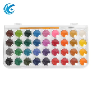 36-Color Watercolor Paint Pan Set with Brushes for Beginners Kids and Artists to Paint on Canvas and Paper or School