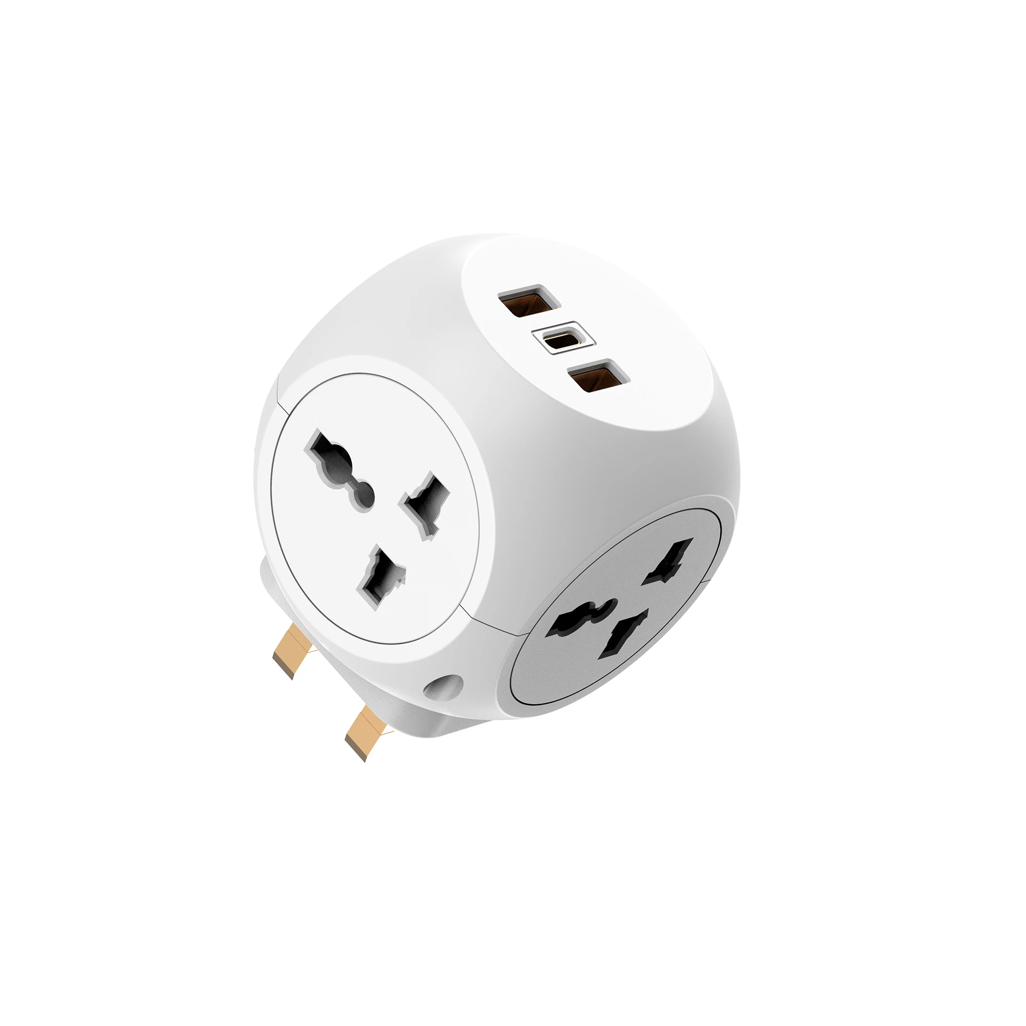 Multi Plug Extension Sockets with 3 USB UK Plug Cube Socket 4 Way Surge Protection Power Extension Adapter