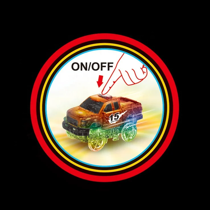 DIY Assembly Flexible Racing Track Electronic Flash Light Car Railway Magical Racing Track Set Educational Toys for Children