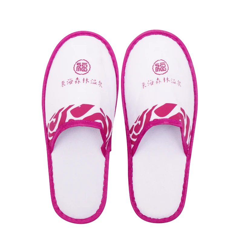Private Label Customized Hot Spring Hotel Disposable Spa Slippers For Men Women