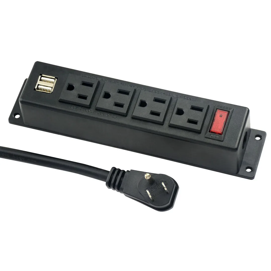 Ul Usb Power Socket For Usa Furniture Universal Tabletop Power Strip 4