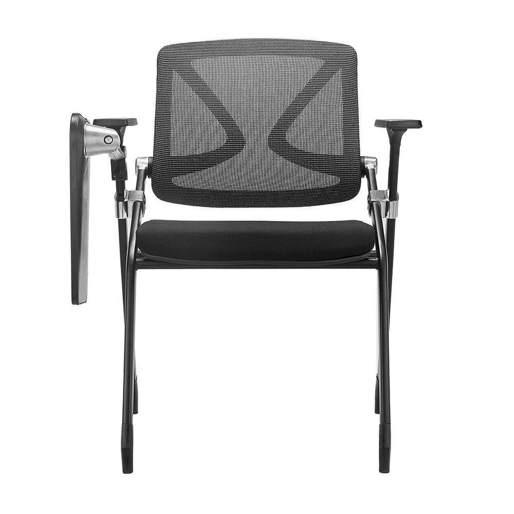 product modern black padded training chairs office school use folding design conference chairs with writing pad for living room-97