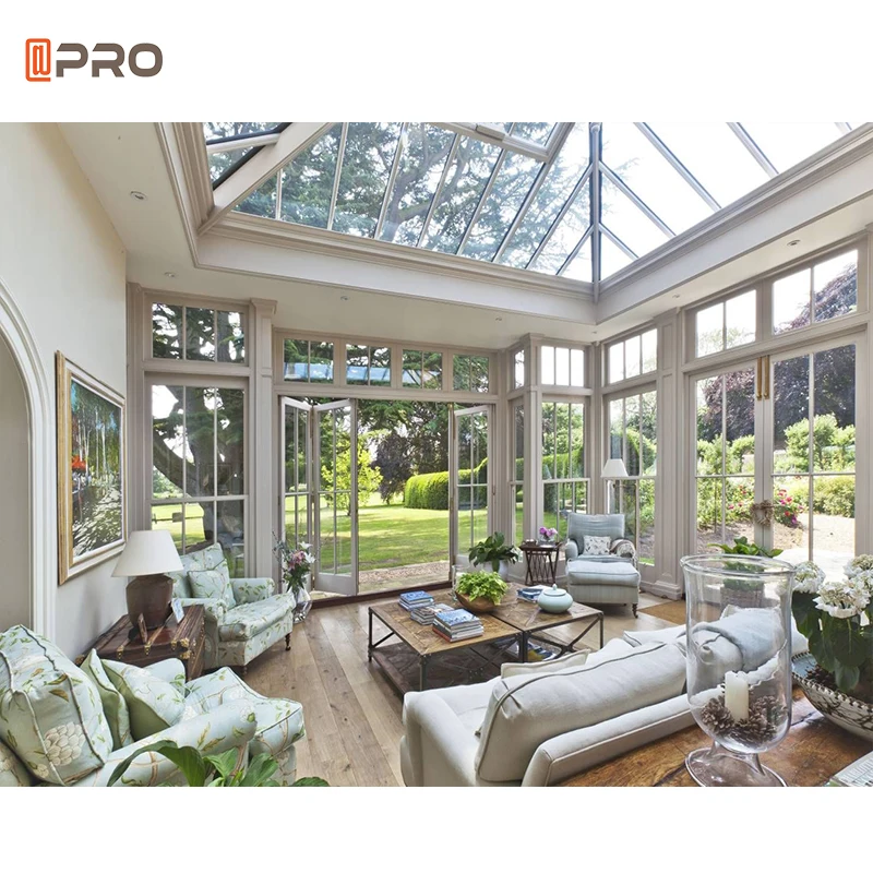 Factory Customized Construction Aluminum Panels Glass Houses Modern Glass Sunroom Glass Roof Panels Houses Sun Room System