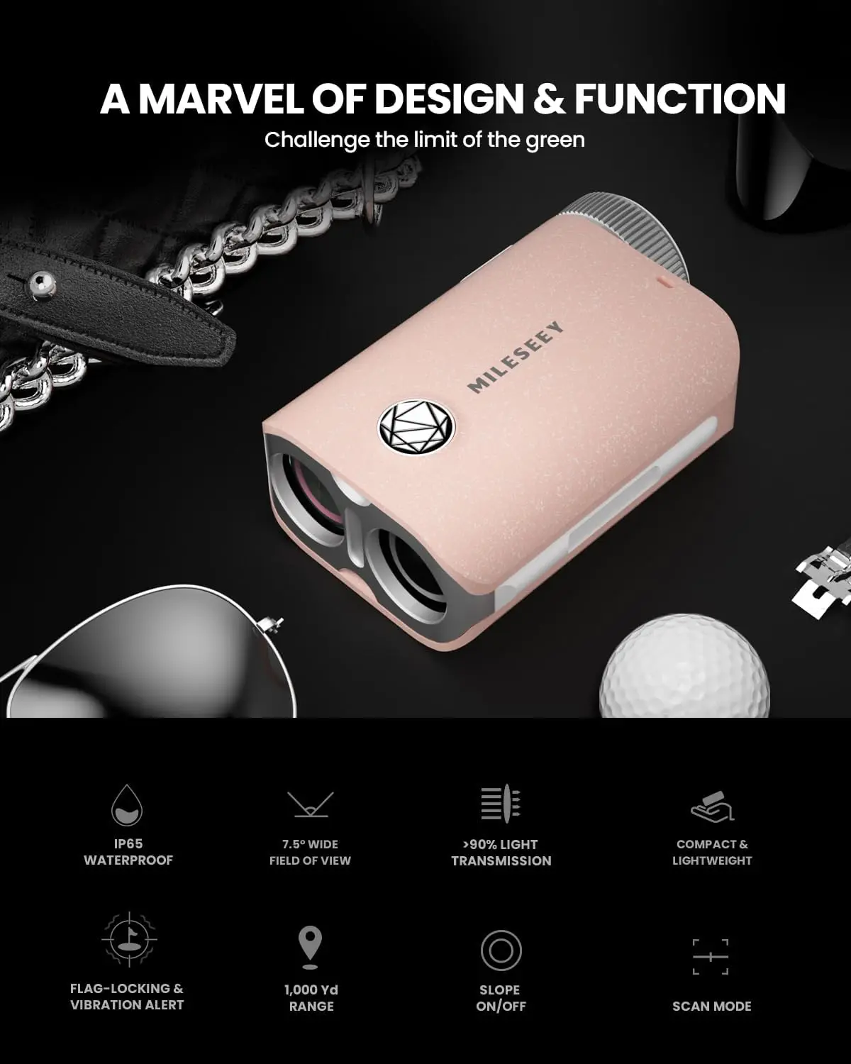 MILESEEY PF1 Golf Rangefinder - Compact, Waterproof, and Precise