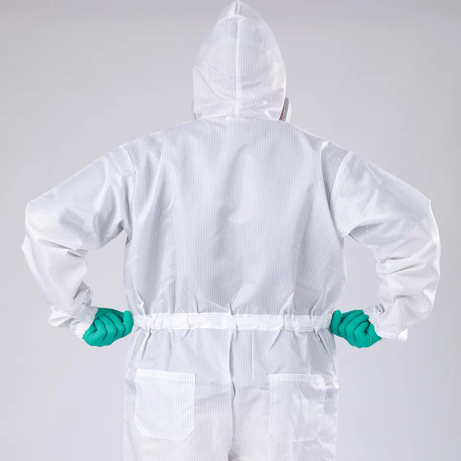 Polyester Paint Coverall White Color Reusable Antistatic Carbon Fiber Spray Suit