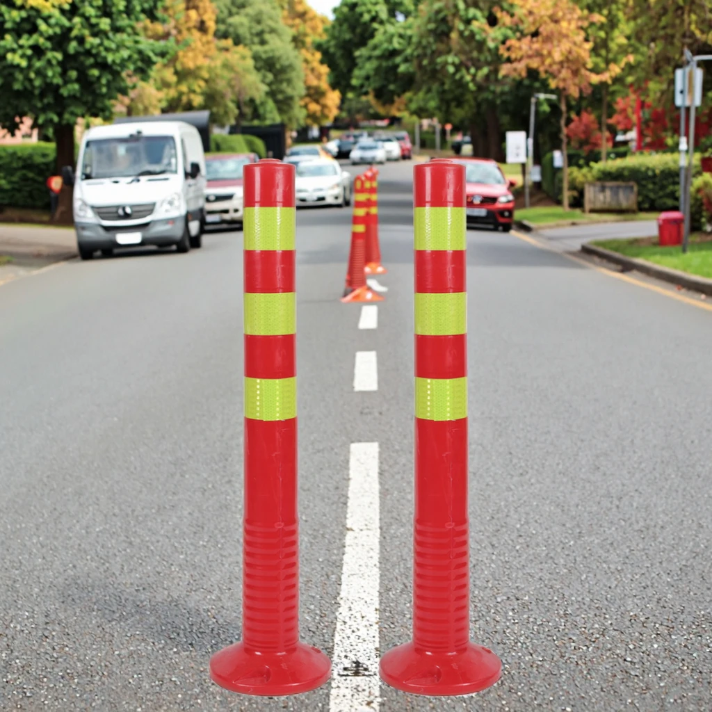 Soft Reboundable PU Traffic Delineator Post Flexible Road Warning Bollard