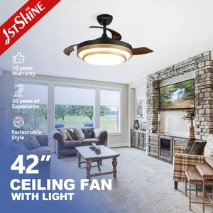 1stshine LED Ceiling Fan Factory 42 Inches 3 PC Blades Space Saving Ceiling Fan with Hidden Blades