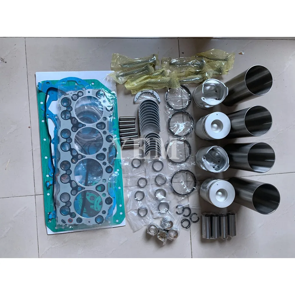 4D34 Overhaul Kit With Bearings Piston Rings Engine Valve Full Gasket Set Liner Kit ME220470 for Mitsubishi