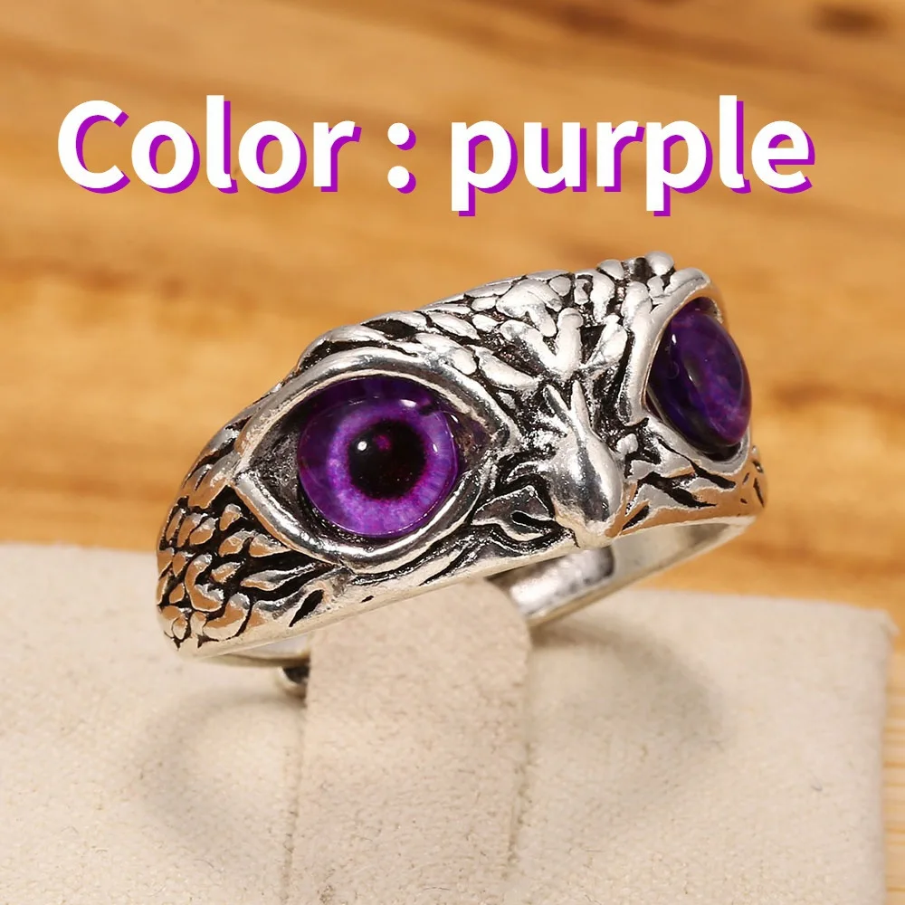 New Retro Blue Eyed Owl Ring
