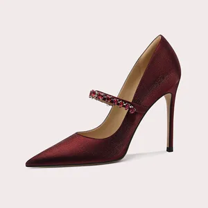 Lily Wei Pointed Toe Office Shoes Women New Design Fancy High Heels Simple Heel Bridal Femmes Wedding for Ladies