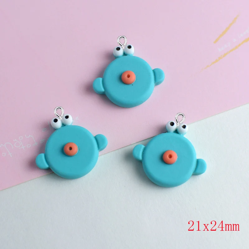 Wholesale 100Pcs Cute Big Mouth Monster Resin Charms For Jewelry