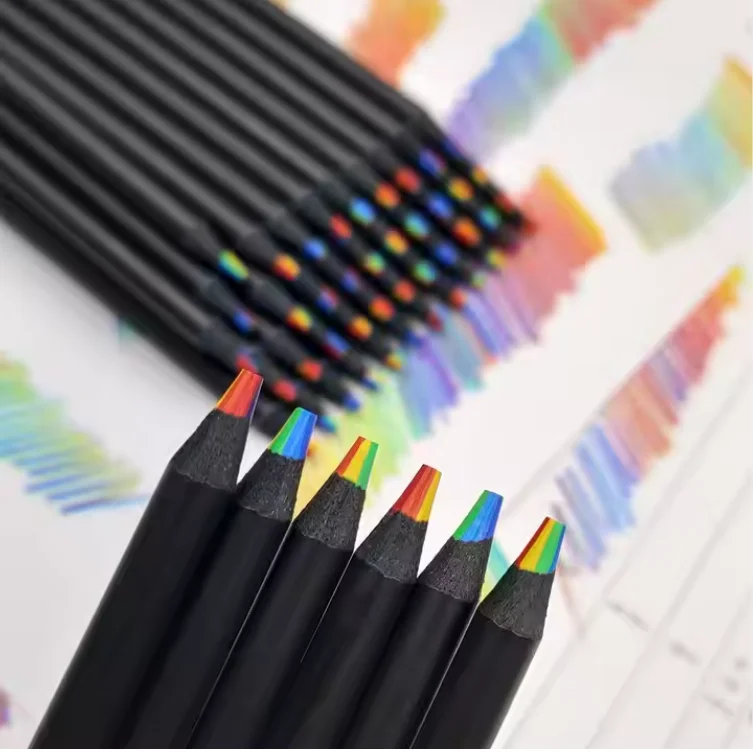 7 Color Rainbow Art Colored Pencils For Coloring Books And Drawing In Arts_voghion.com