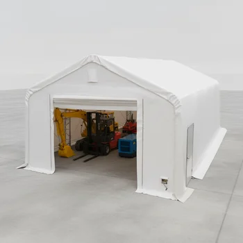 Outdoor Manual 20x20ft Steel Structure Building 6x6m PVC Roof Dome Shelter Industrial Warehouse Carport Storage with Metal Frame