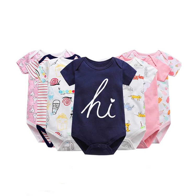 Одежда для новорожденных; Хлопковая одежда с короткими рукавами для новорожденных; Сезон весна-лето; Комбинезон