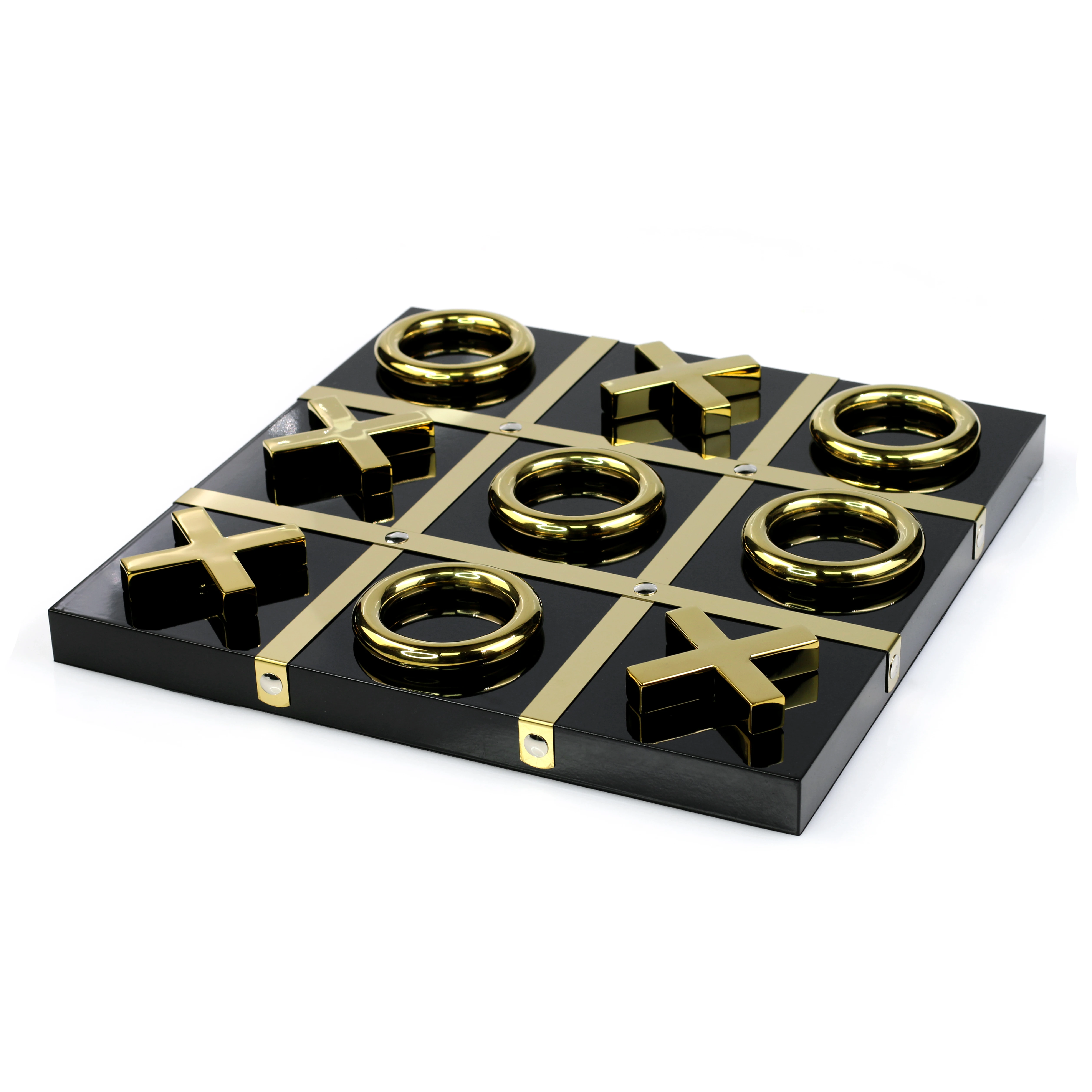 Luxury Black and Gold 3D XO Game Set - Acrylic & Metal