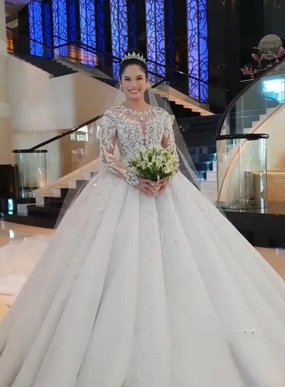 NE100 China Tailored Made Design Customize Pure White  Bride Bridal Gown Wedding Dresses As Customer's Pictures