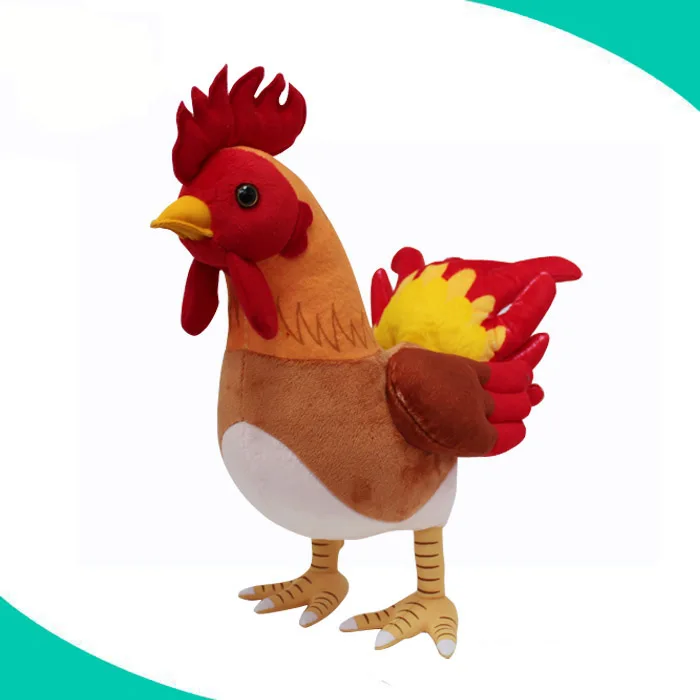 Factory Wholesale Custom Stuffed Standing  Plush Red Rooster Toy