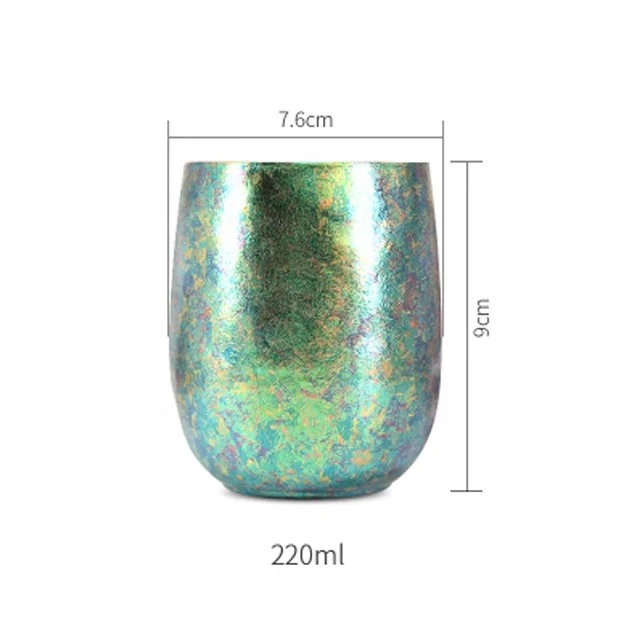 Custom Ice Pattern Fashionable Design Metal Mug With Ultralight Titanium Water Cup