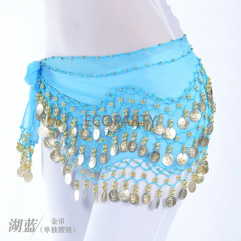 Schan Belly Dance Hip Sjaal Gouden Munten Buikdans Kostuum Rok Wrap Riem
