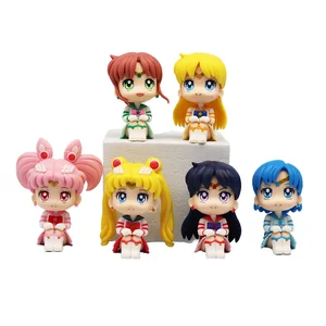 BOTO Q Version Anime Sailor Moon Cartoon PVC Collectible Model Ornament Action Figure with Original Packaging