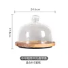 8inch - Acacia wood with glass cover