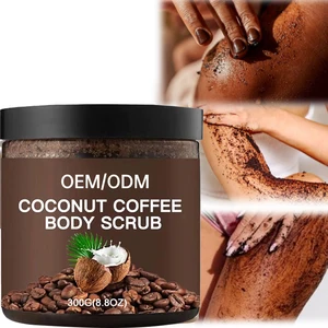 Wholesale 300g Coconut Coffee Body Scrub Brightening Deep Exfoliation Ice Cream Whitening Fresh Scent for Women