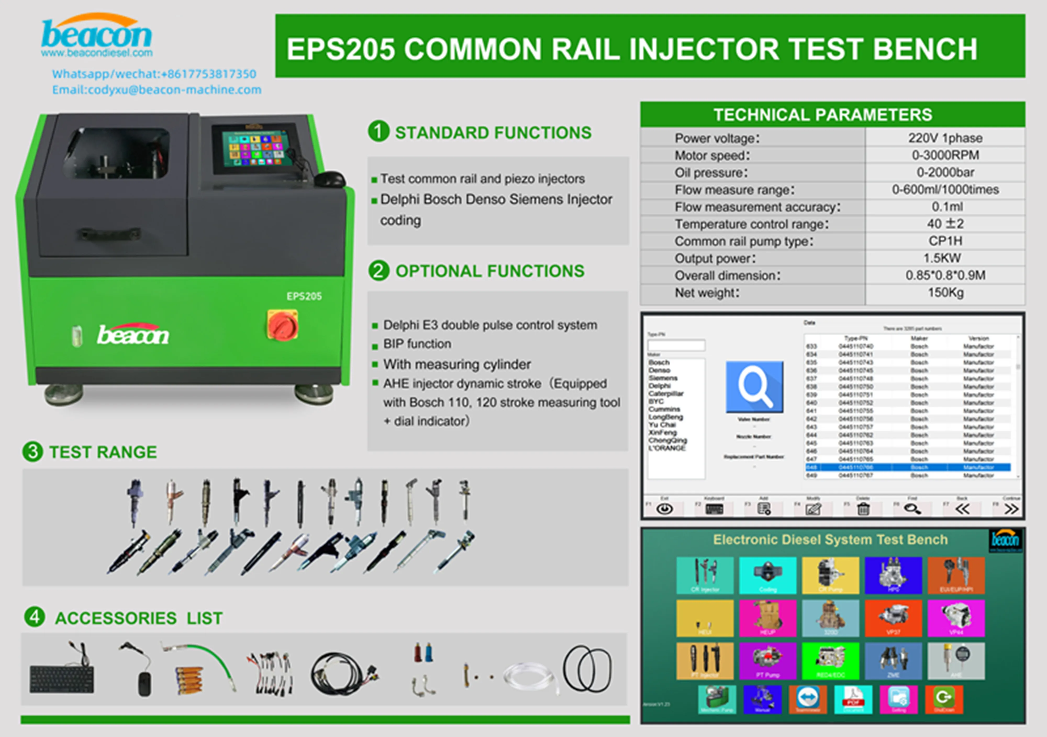 Common Rail Machine Eps205 Calibration Electronic Common Rail Diesel