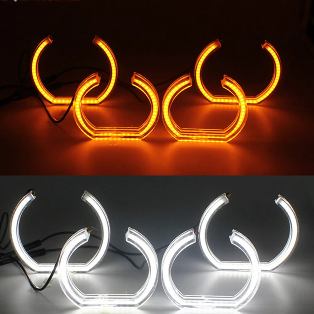 1セット白 + 黄色綿ライトエンジェルアイズハローリングキットbmw 6シリーズE63 E64 630i 650i 645i 650Ci 645Ci M6 2004-2007