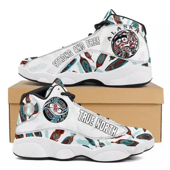 Cutomized Large 48 Basketball Shoes Houston Alaska Native American Indian Puffins With Tlingit Feathers Style Mens Sport Shoes