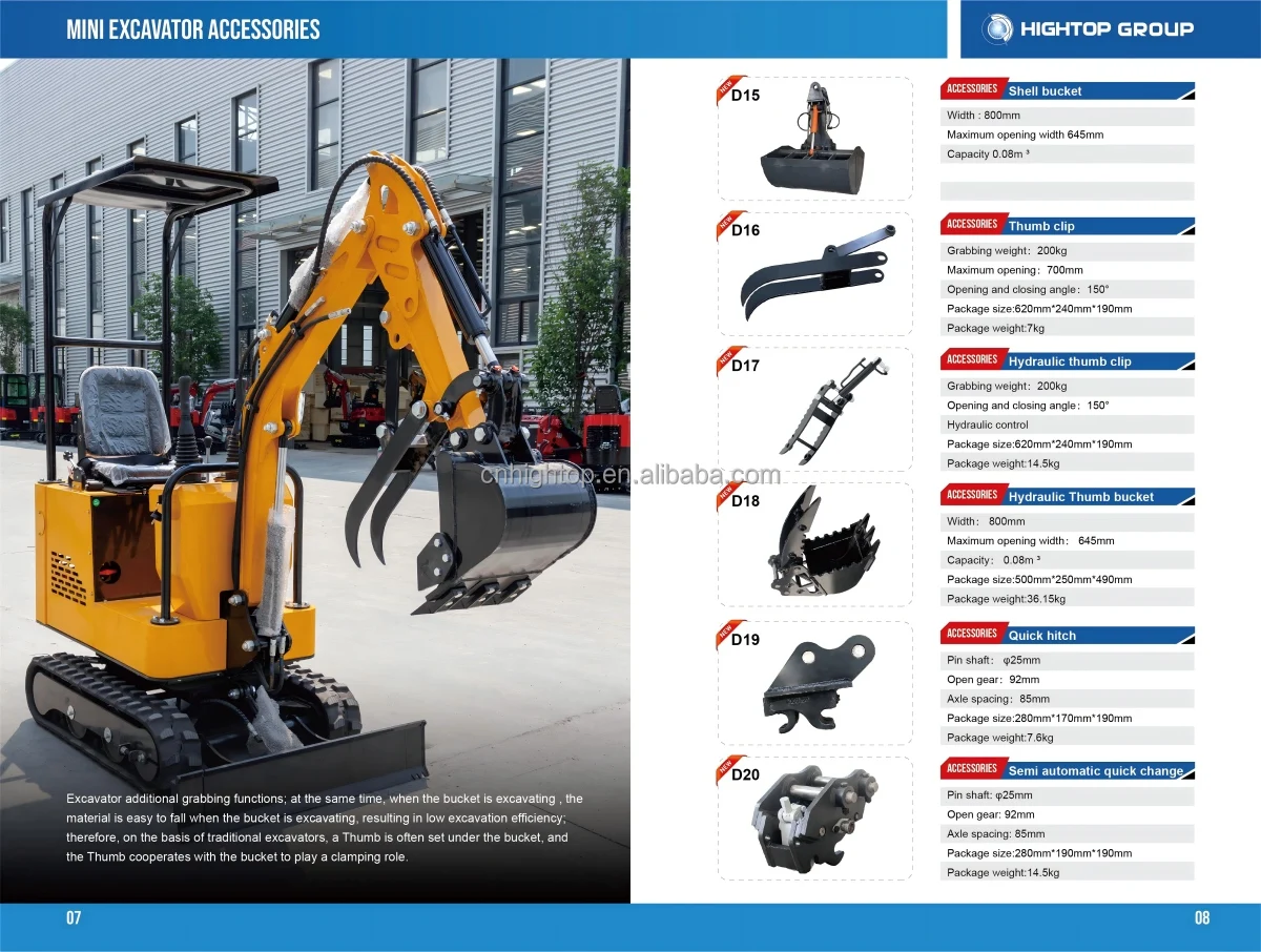Mini Excavator Attachments Gripper/grapple for 1ton 1.5ton 1.8ton 2ton ...