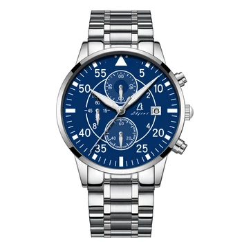 Stainless Steel Watch Custom Logo Luxury Men Wrist Watches Good Quality Waterproof Sport Chronograph Hand Watch for Men