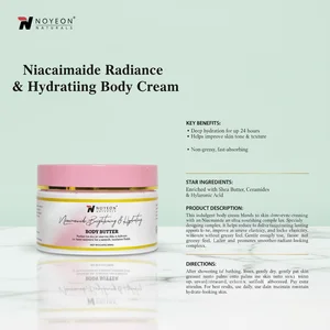 Private Label Niacinamide Radiance Body Cream 280g Wholesale  Deep Hydration Uneven Skin Tone Corrector for Black Skin